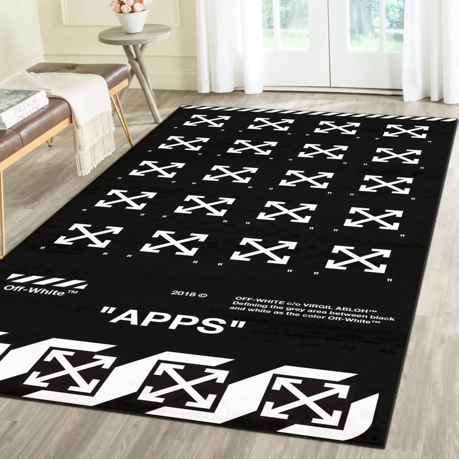 Off-White Fashion Logo Limited Luxury Brand Area Rug Carpet Floor Decor RR3208