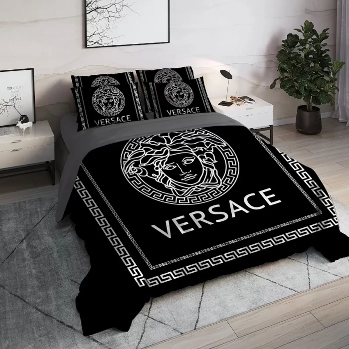 Versace Black Luxury Brand High End Premium Bedding Set BS162