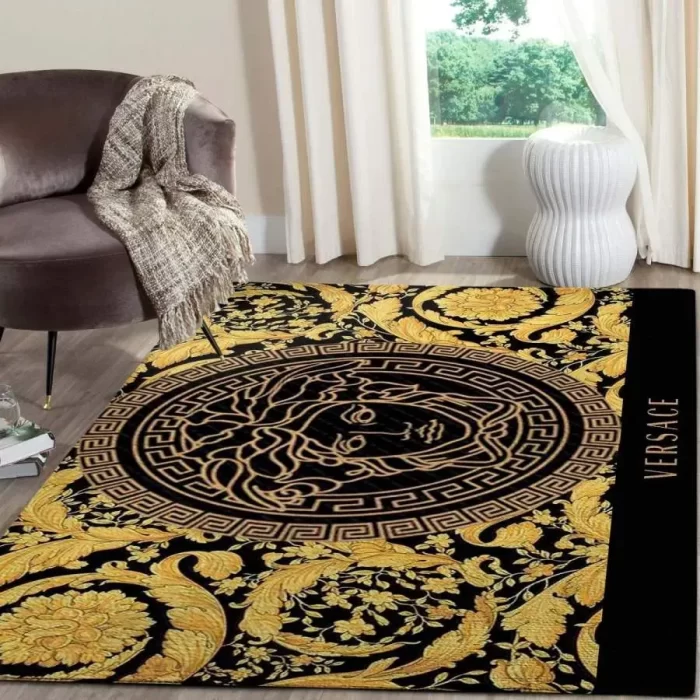 Versace Fashion Logo Limited Luxury Brand Area Rug Carpet Floor Decor RR3111