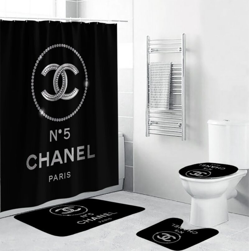 Chanel Shower Curtain N Coco Chanel Black Luxury Bathroom Set BRS328