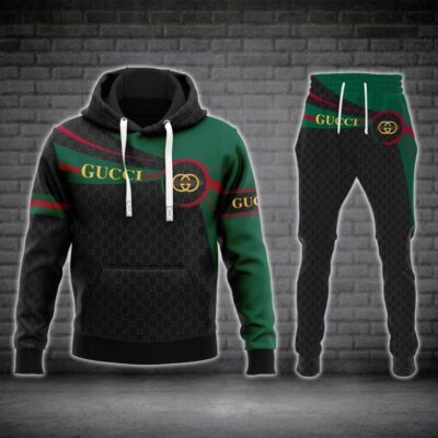 Gucci Black Hoodie Long Sweatpants Hot Trending Luxury Brand Outfit Sport For Men HLS043