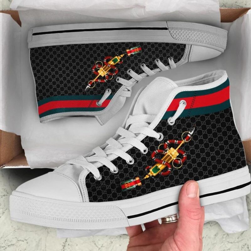 Gucci Snake High Top Canvas Shoes Luxury Sneakers LHTS004