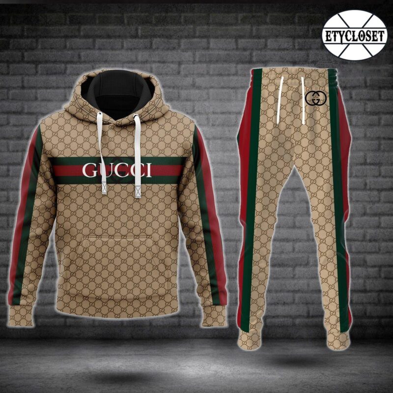 Gucci Stripe Hoodie Long Sweatpants Hot Trending Luxury Brand Outfit Sport For Men HLS028