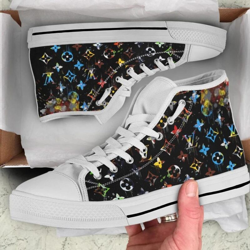 Louis Vuitton Multicolor High Top Canvas Shoes Luxury Sneakers LV LHTS006