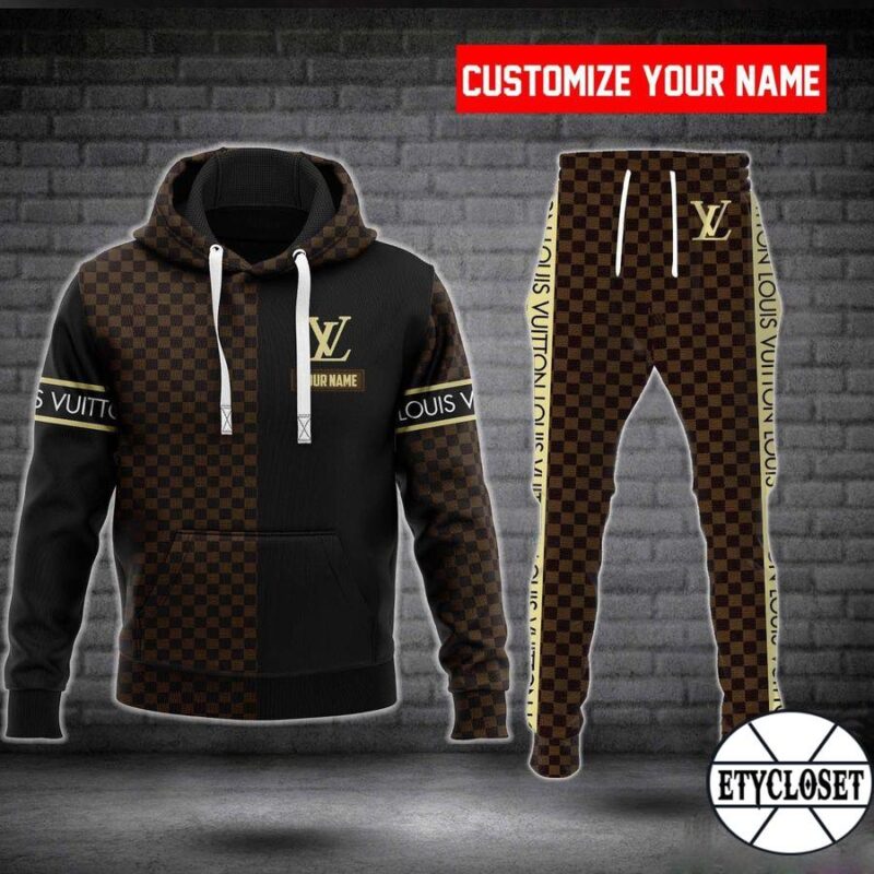 Personalized Louis Vuitton Hoodie Long Sweatpants Hot Trending Luxury Brand Outfit Sport For Men HLS019