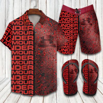 Under Armour Flip Flops And Combo Hawaii Shirt Shorts Luxury Brand Summer Outfit HSF327
