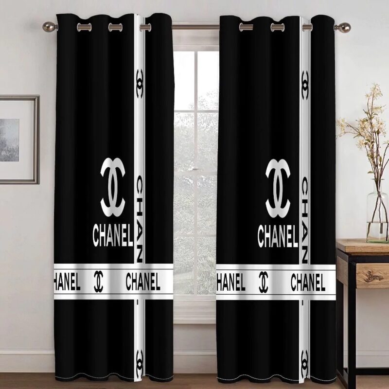 Chanel Black Premium Window Curtains Hot 2023 Luxury Curtain WC109