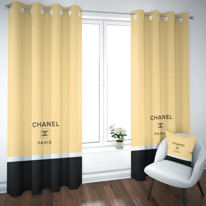 Chanel Paris Pastel Yellow Premium Window Curtains Hot 2023 Luxury Curtain WC103