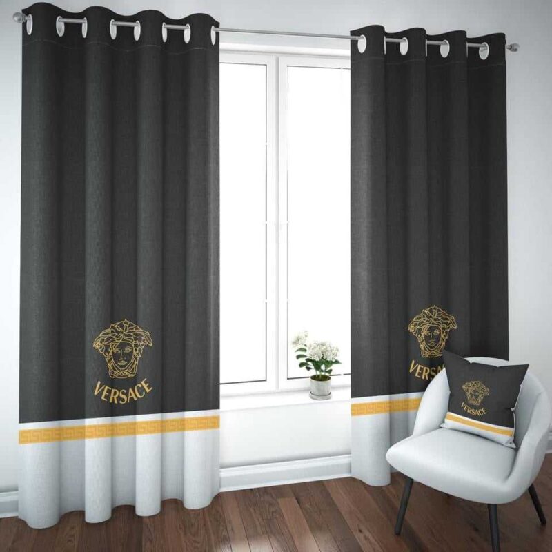 Gianni Versace Black Premium Window Curtains Hot 2023 Set WC094