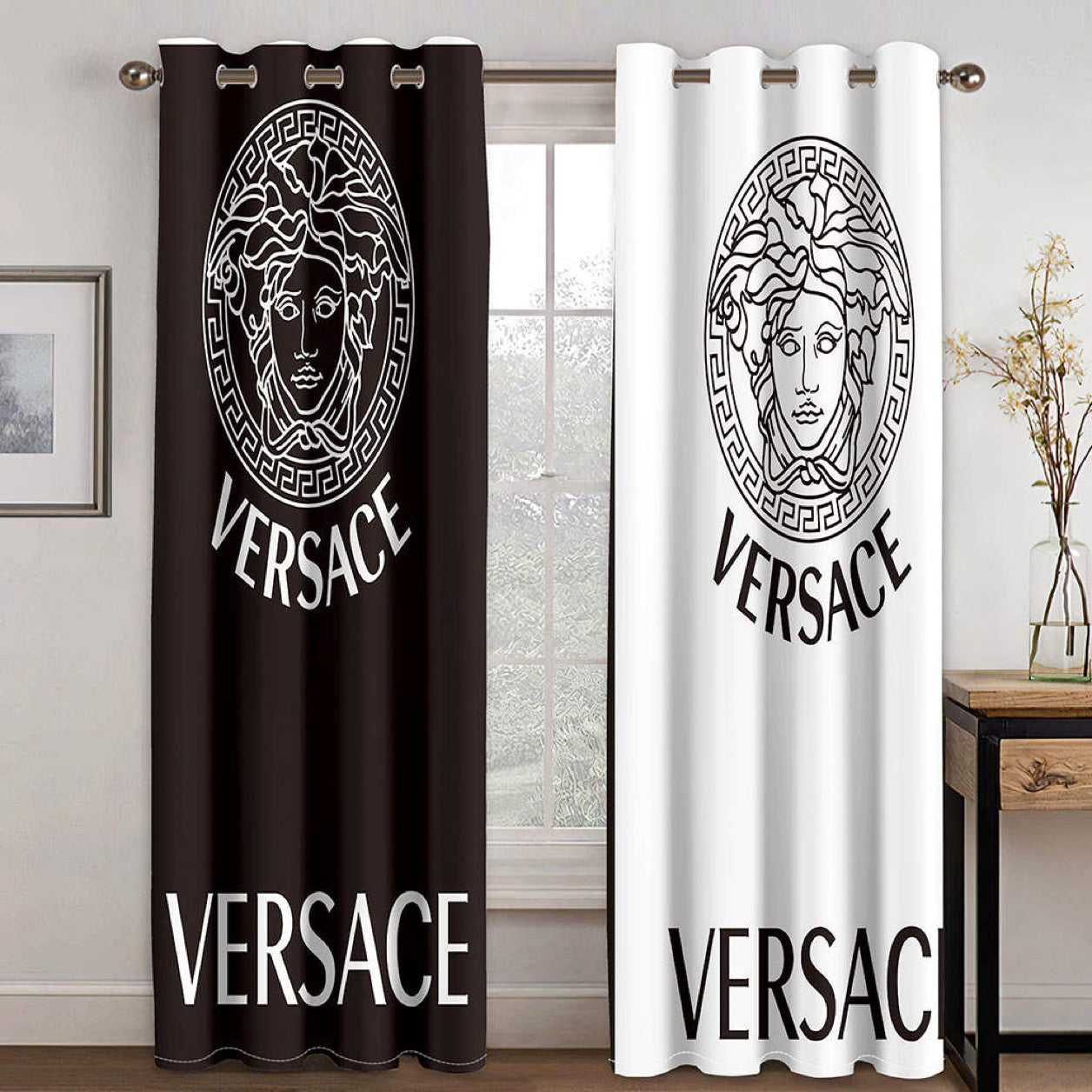 Gianni Versace Black White Premium Window Curtains Hot 2023 Set WC096 ...
