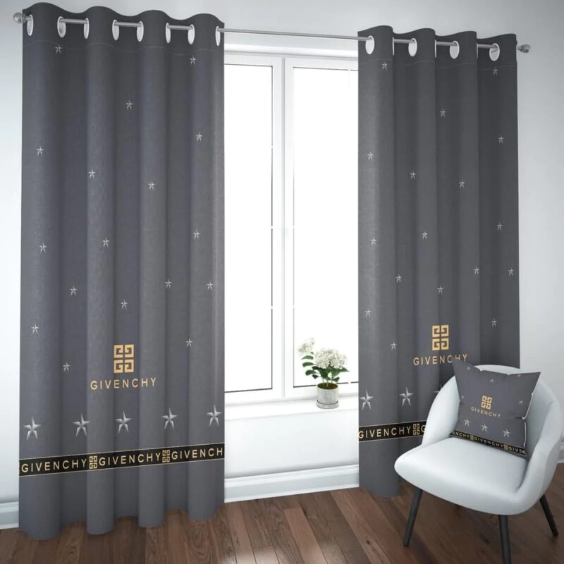 Givenchy Star Pattern Premium Window Curtains Hot 2023 Luxury Curtain WC084