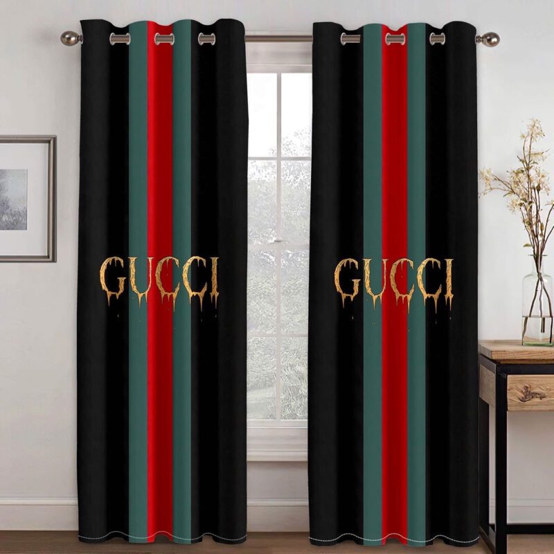 Gucci Black Premium Window Curtains Hot 2023 Set WC081