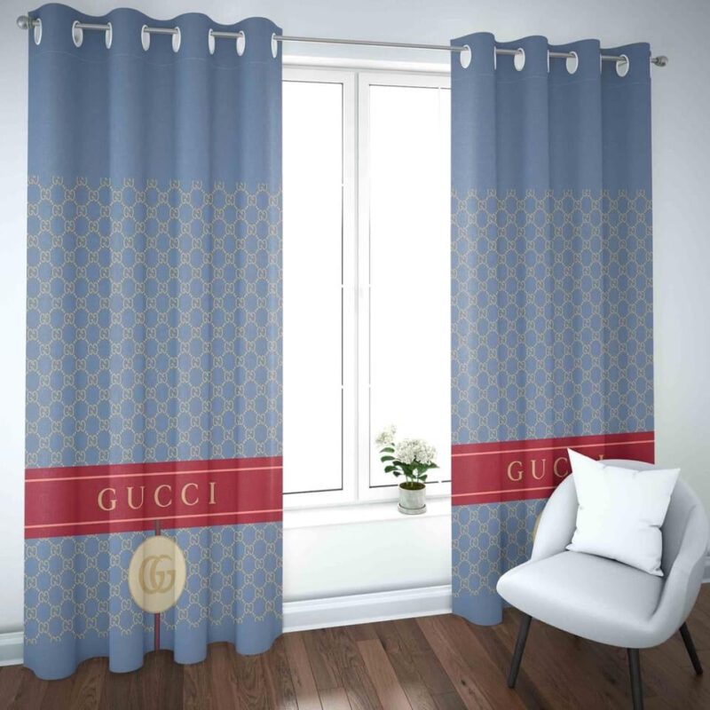 Gucci Blue Premium Window Curtains Hot 2023 Set WC079