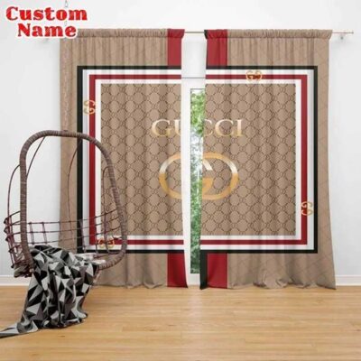 Gucci Stripe Square Premium Window Curtains Hot 2023 Luxury Curtain WC065
