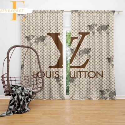 LV Louis Vuitton Cream Premium Window Curtains Hot 2023 Luxury Curtain WC022