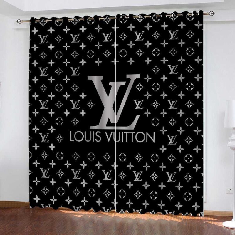 Louis Vuitton LV Black Premium Window Curtains Hot 2023 Luxury Curtain WC052