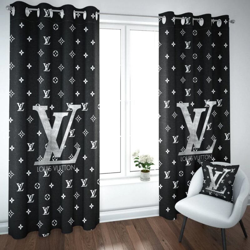 Louis Vuitton LV Black Premium Window Curtains Hot 2023 Luxury Curtain WC053