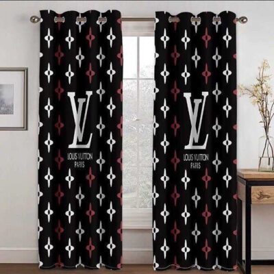 Louis Vuitton LV Black Premium Window Curtains Hot 2023 Set WC050