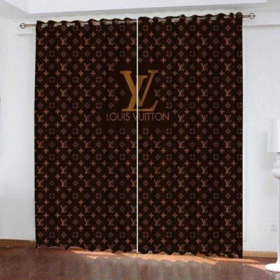 Louis Vuitton LV Brown Luxury Curtain Premium Window Curtains Hot 2023 Set WC045