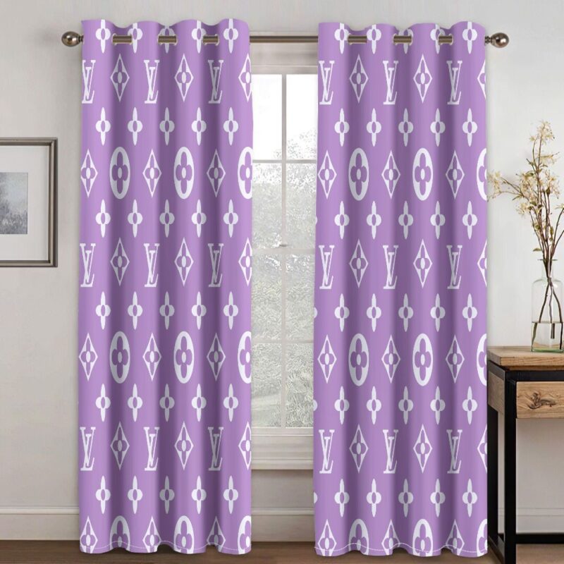 Louis Vuitton LV Purple Premium Window Curtains Hot 2023 Set WC034