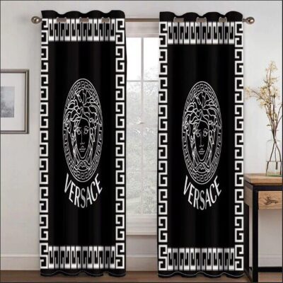 Versace Black Premium Window Curtains Hot 2023 Luxury Curtain WC015