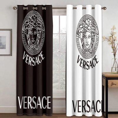 Versace Black White Premium Window Curtains Hot 2023 Luxury Curtain WC016