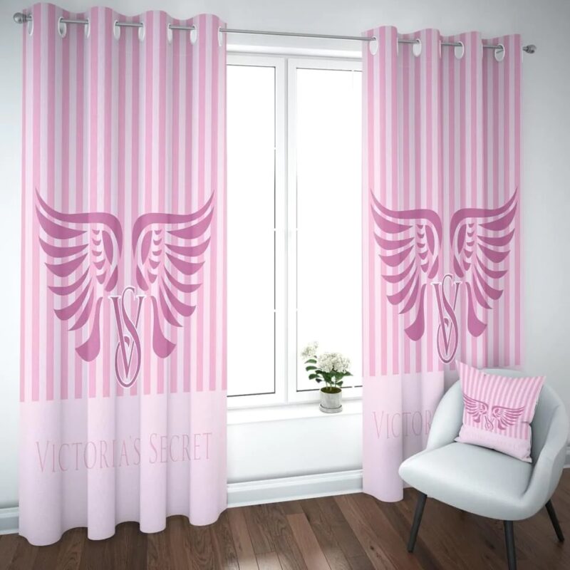 Victoria's Secret Pink Stripe Premium Window Curtains Hot 2023 Luxury Curtain WC001