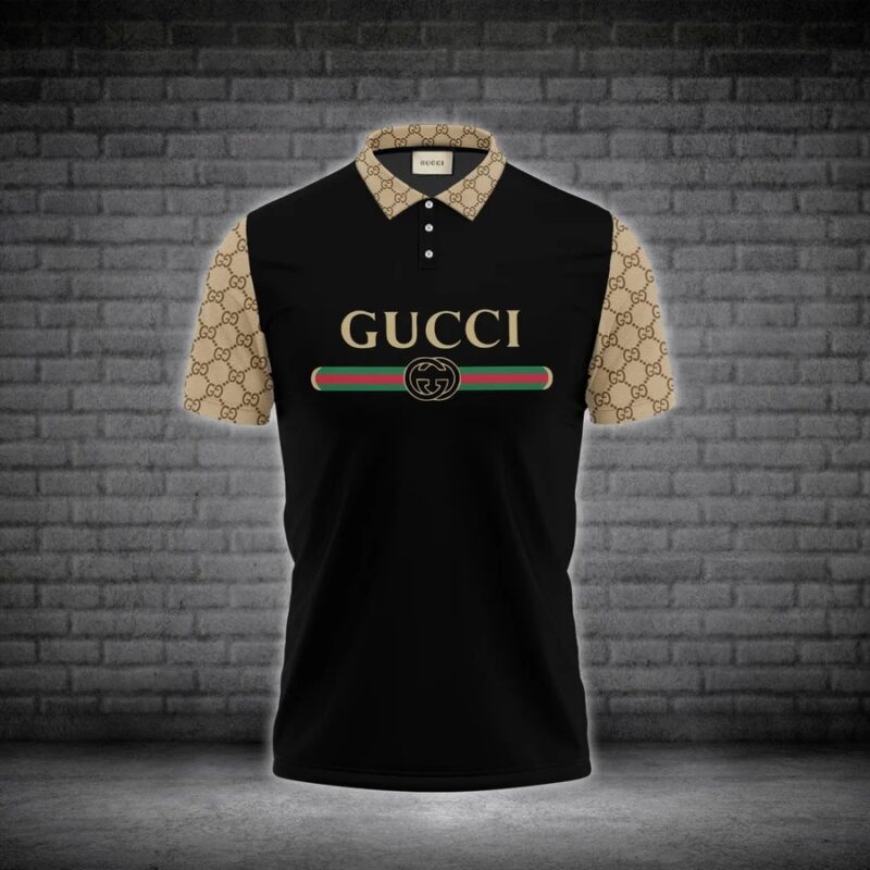 Gucci Black Polo Shirt Luxury Brand Tennis Shirt Golf Shirt PLS172