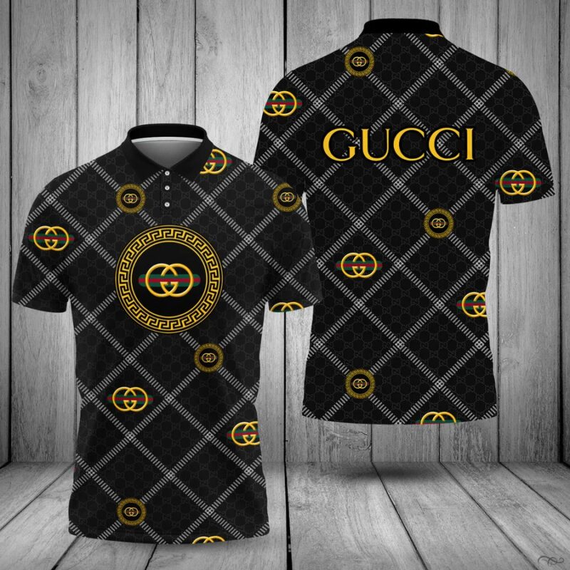 Gucci Black Polo Shirt Luxury Brand Tennis Shirt Golf Shirt PLS174