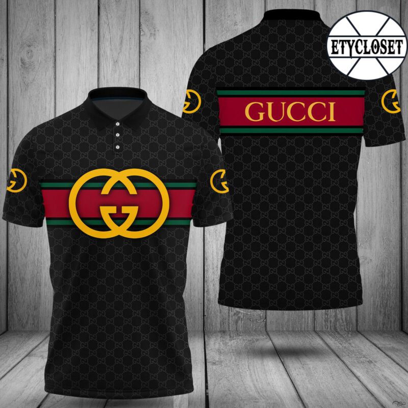 Gucci Black Polo Shirt Luxury Brand Tennis Shirt Golf Shirt PLS186