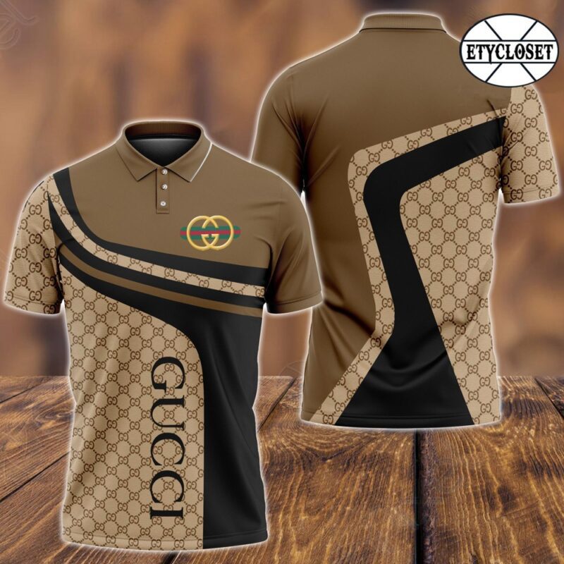 Gucci Brown Polo Shirt Luxury Brand Tennis Shirt Golf Shirt PLS203