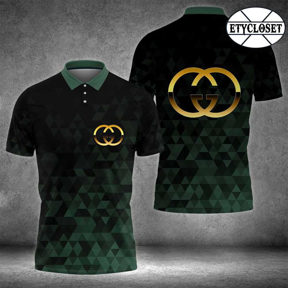 Gucci-Green-Polo-Shirt-Luxury-Brand-Tennis-Shirt-Golf-Shirt-PLS214 Gucci Green Polo Shirt Luxury Brand Tennis Shirt Golf Shirt PLS214