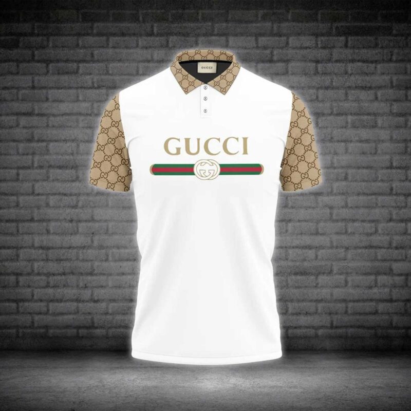 Gucci White Polo Shirt Luxury Brand Tennis Shirt Golf Shirt PLS278