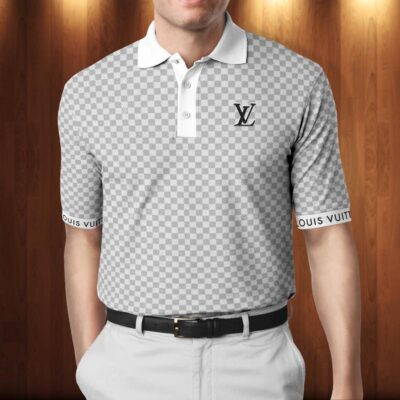 Louis Vuitton Grey Polo Shirt Luxury Brand LV Clothing PLS353