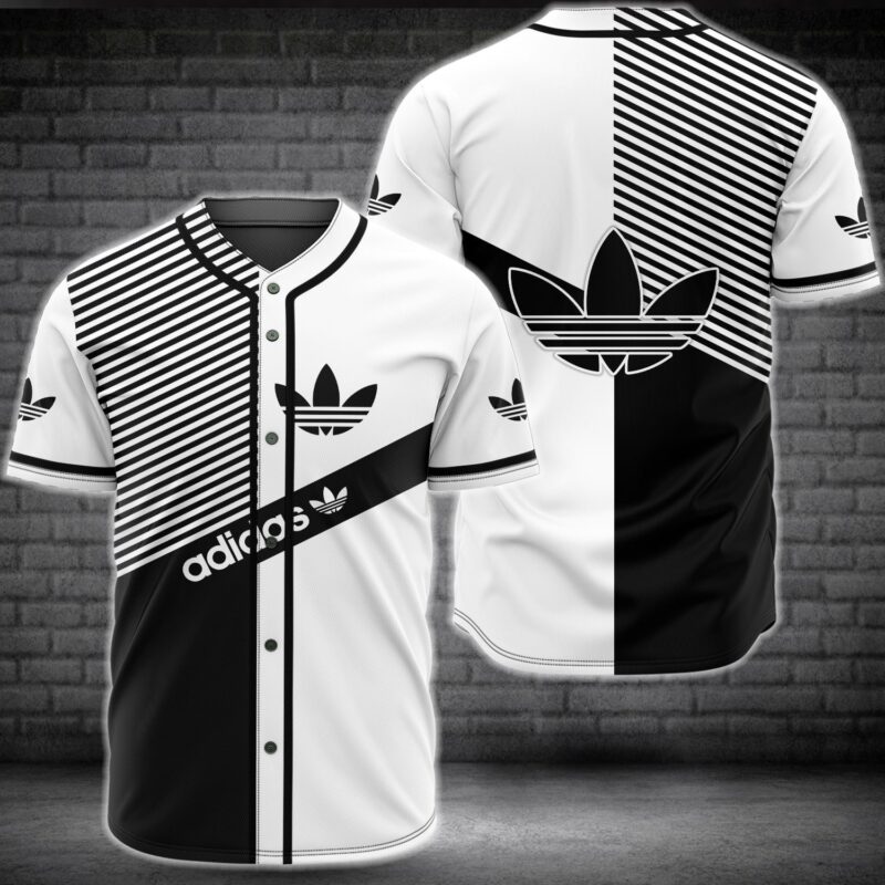 Adidas Black White Baseball Jersey Shirt BJS868