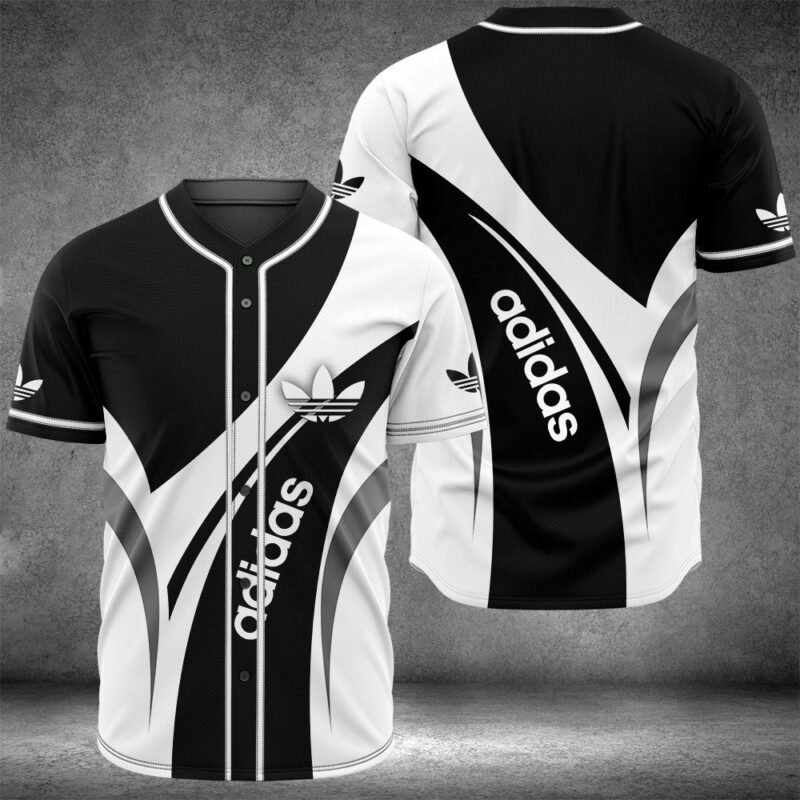 Adidas Black White Baseball Jersey Shirt BJS869