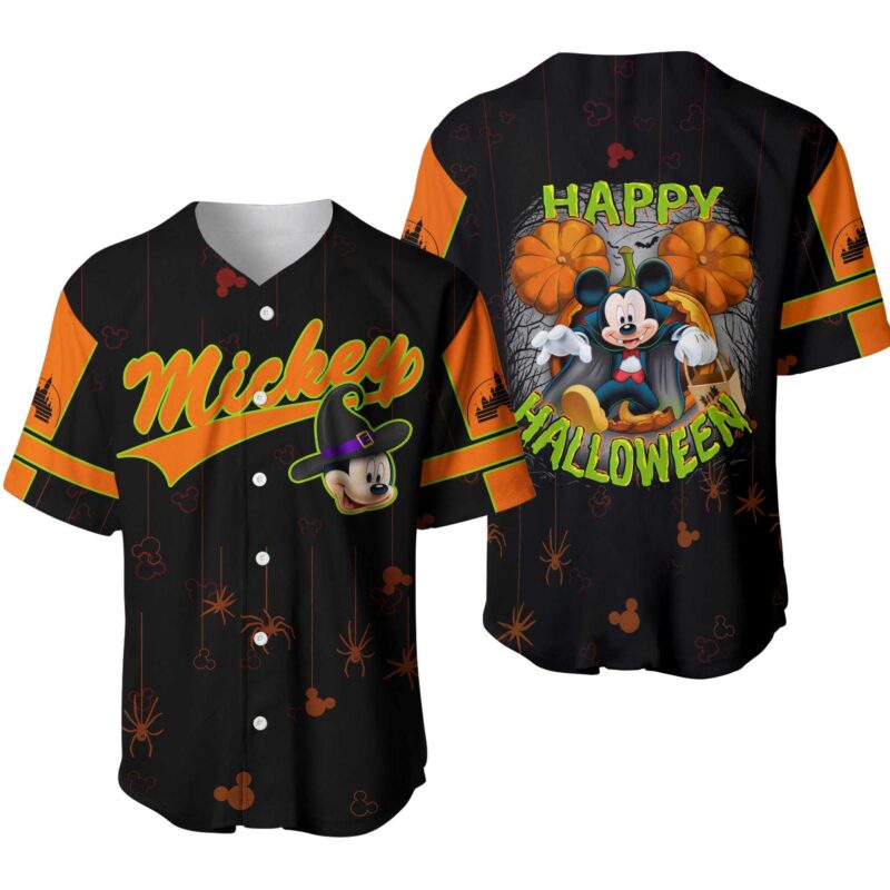 Baseball Jersey Shirt All over Print Disney Gift Mickey Mouse Happy Halloween BJS895
