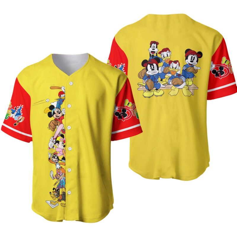 Baseball Jersey Shirt All over Print Disney Gift Mickey Mouse and Friends BJS894