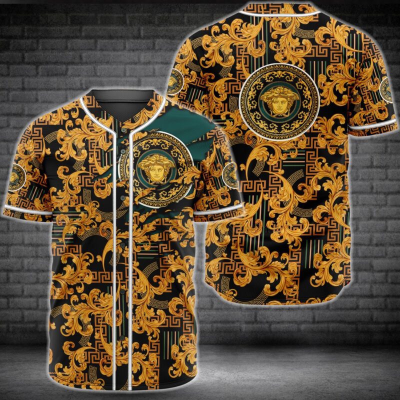 Gianni Versace Gold Baseball Jersey Shirt Luxury BJS934