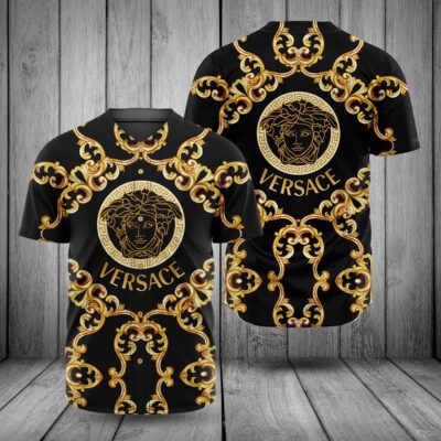 Gianni Versace Gold Baseball Jersey Shirt Luxury BJS936