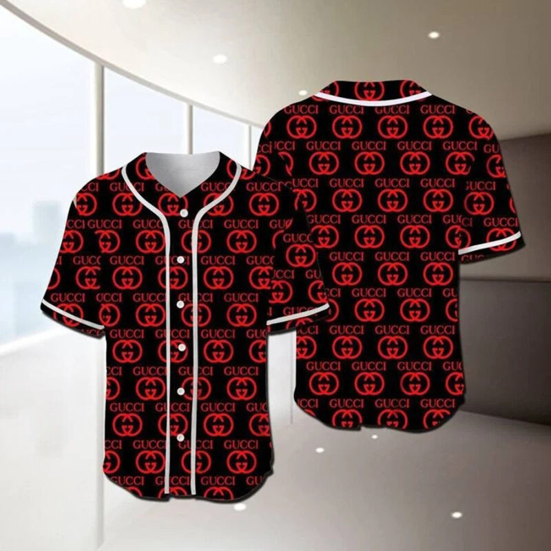 Gucci Red Baseball Jersey Shirt Luxury BJS993