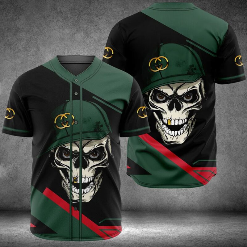 Gucci Skull Baseball Jersey Shirt Luxury BJS995