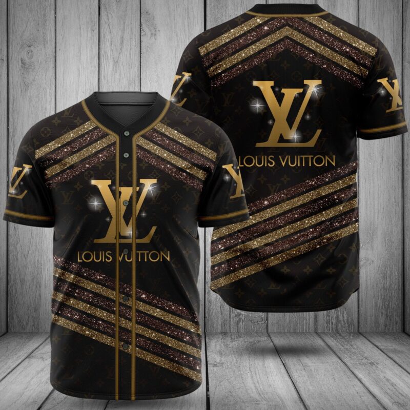 Louis Vuitton Black Baseball Jersey Shirt LV Luxury BJS1050