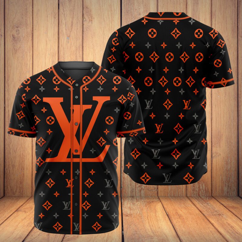 Louis Vuitton Black Baseball Jersey Shirt LV Luxury BJS1056