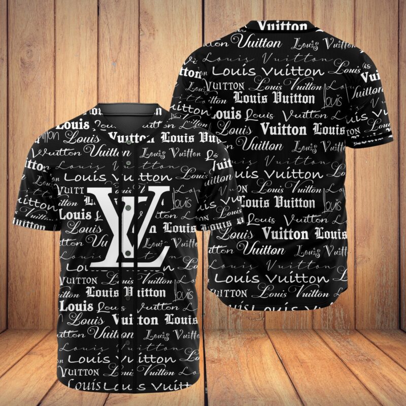 Louis Vuitton Black Baseball Jersey Shirt LV Luxury BJS1057