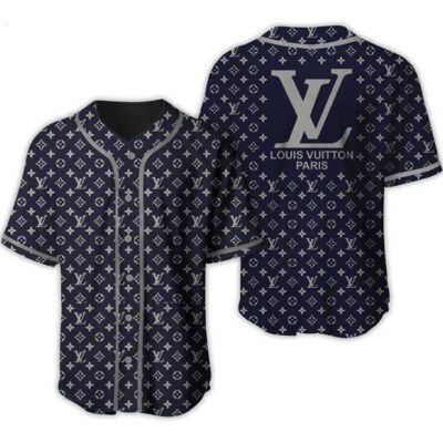 Louis Vuitton Blue Baseball Jersey Shirt LV Luxury BJS1060