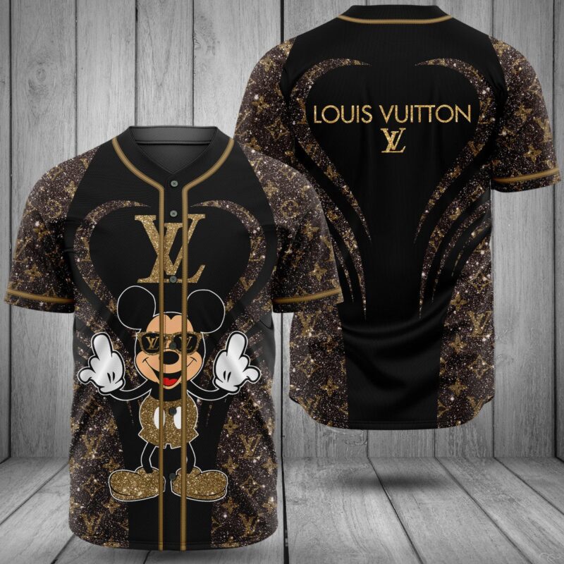 Louis Vuitton Mickey Mouse Disney Baseball Jersey Shirt LV Luxury BJS1080