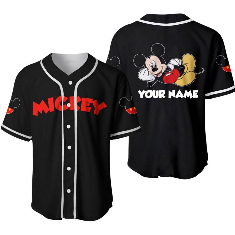 Personalized Chilling Mickey Mouse Disney Baseball Jersey Sport BJS1190