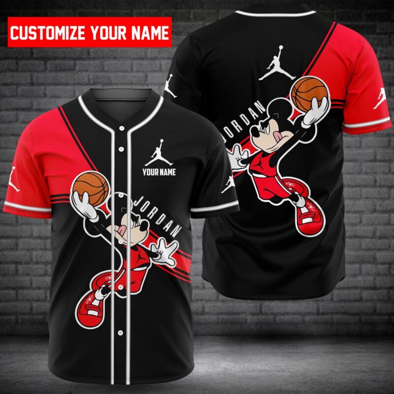 Personalized Mickey Mouse Disney Jordan Baseball Jersey Shirt BJS1216