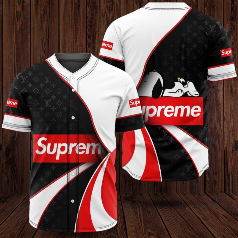 Supreme Black White Baseball Jersey Shirt Luxury BJS1241
